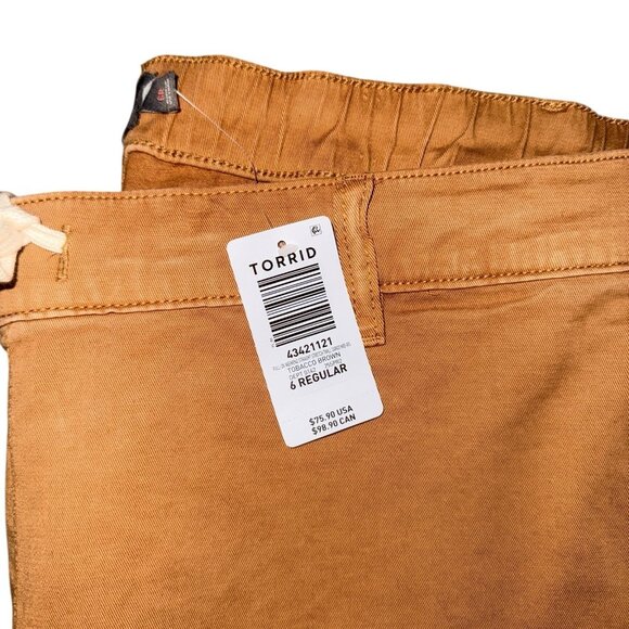 Torrid Weekend Pull On Straight Stretch Twill Cargo Pants Size 6 6X 6XL 30 Brown - Picture 3 of 7